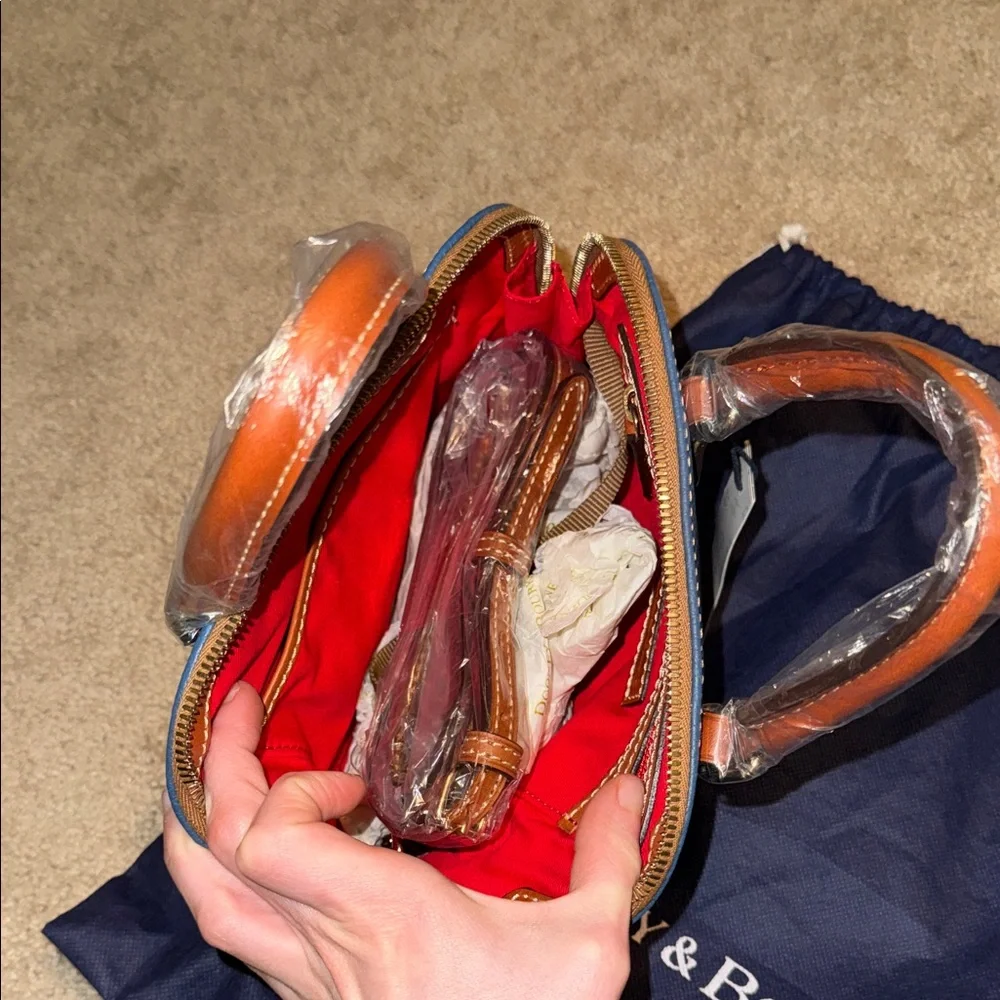 Dooney & Bourke blue and Tan handbag